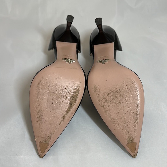 Prada Black Patent Leather Point Toe Heel Size 39 - Picture 7 of 8